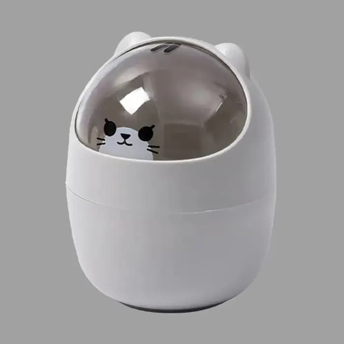 Poubelle de rangement de dessin animé mignon, Mini avec couvercle, corbeille à déchets, brosses de b