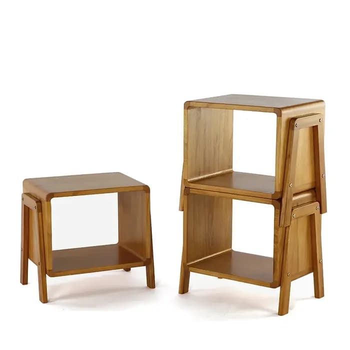 Banc de rangement polyvalent en bois créatif japonais
