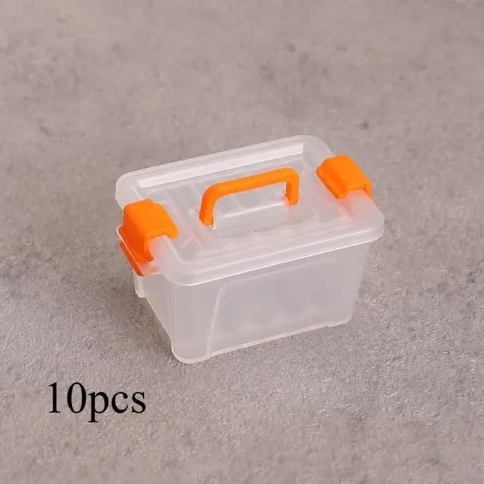 Boîtes de rangement de style mini-valise : Boîtes de rangement transparentes pour petits objets, acc
