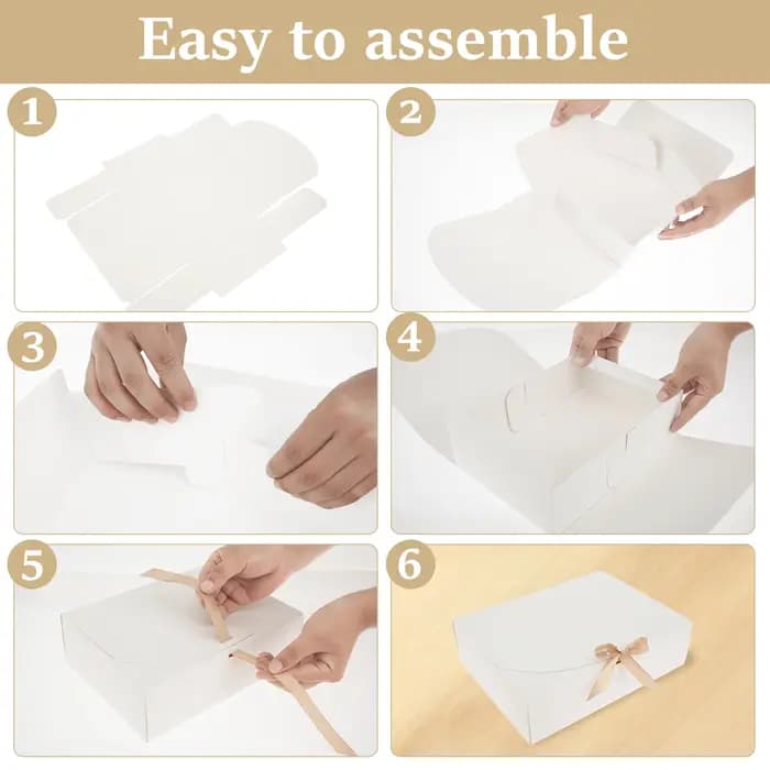 Coffrets cadeaux avec couvercles et ruban en papier