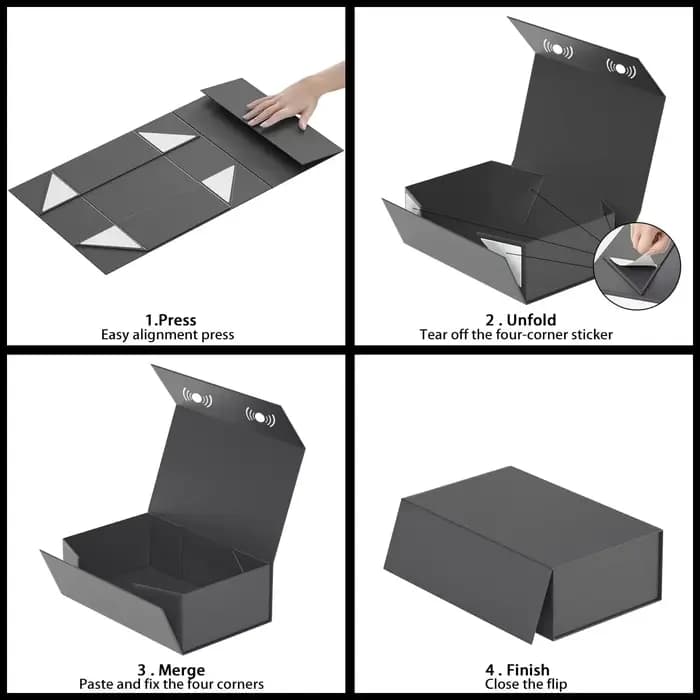 Grande boîte-cadeau magnétique avec couvercle 33x25x12CM
