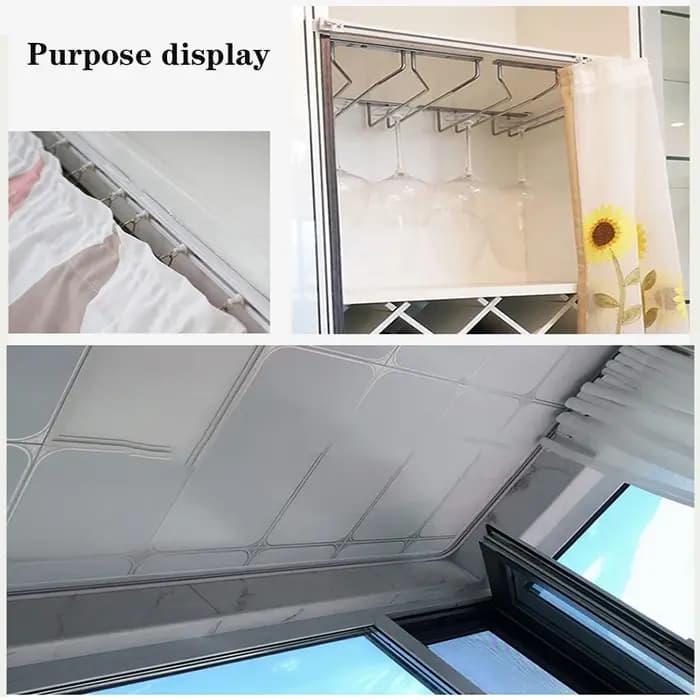 Rail de rideau auto-adhésif solide sans poinçonnage, piste coulissante Nano silencieuse, accessoire