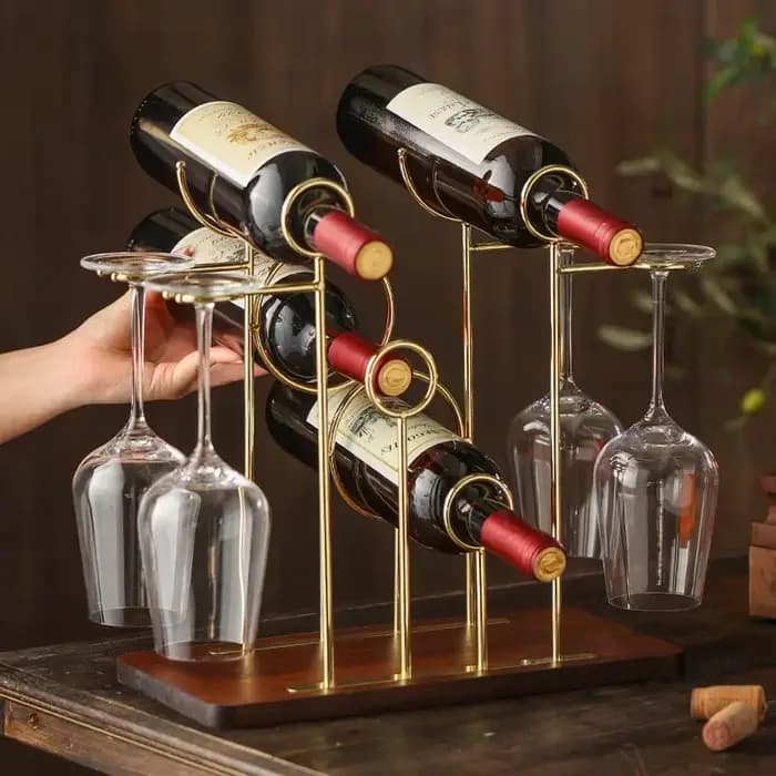 Support de verre à vin en bois créatif suspendu