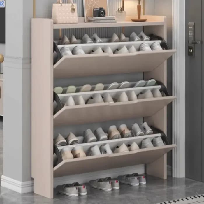 Meuble à chaussures moderne en métal blanc