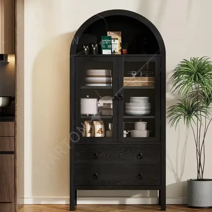 Armoire arquée de 71 pouces de hauteur, armoire de rangement moderne, armoire de garde-manger de cui