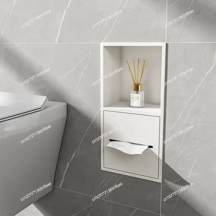 Armoire de rangement encastrée pour salle de bain en acier inoxydable