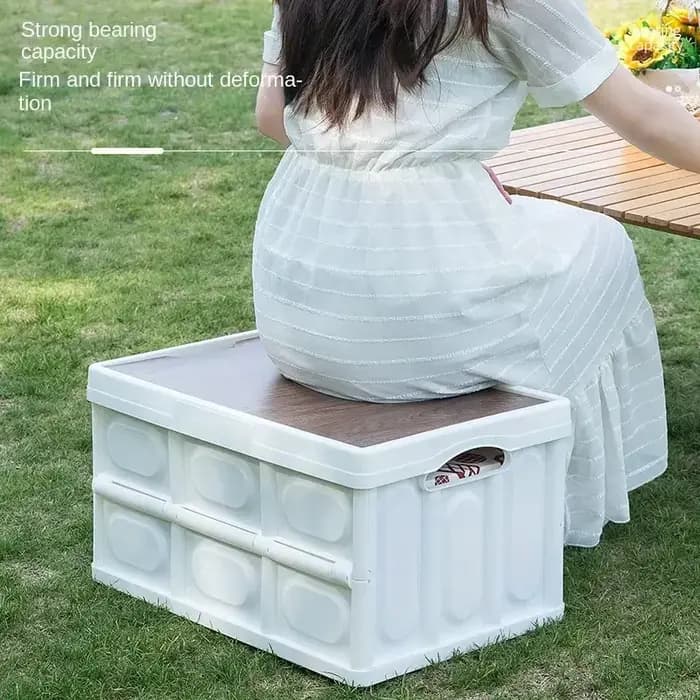 1 boîte de rangement de Camping en plein air avec poignée, boîte de rangement pliable de 15L, boîte de rangement Portable de Camping et de pique-nique, bagage de voiture