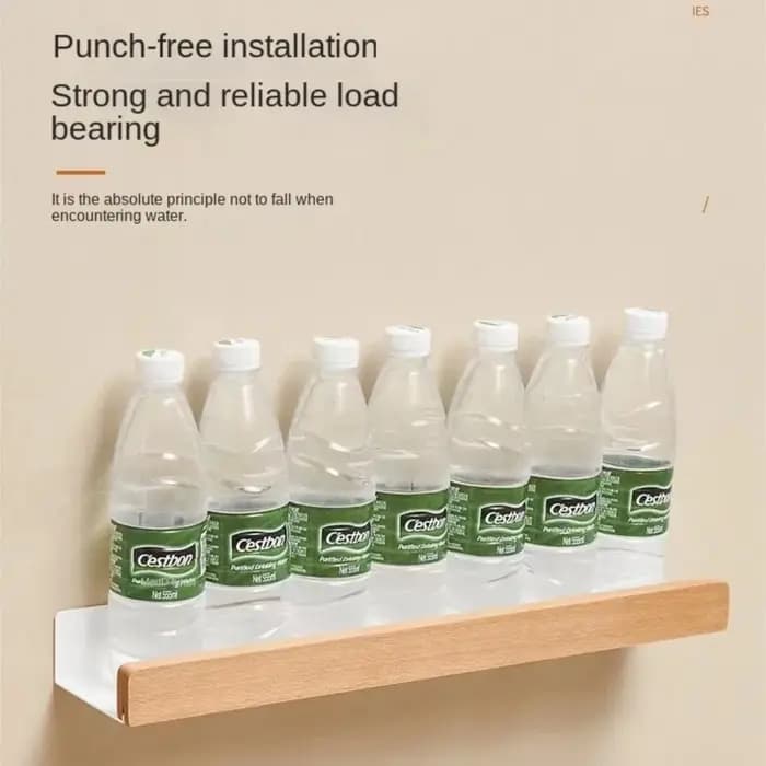 Étagère Murale en Bois Imperméable Non Perforé Étagères de Rangement de Cuisine
