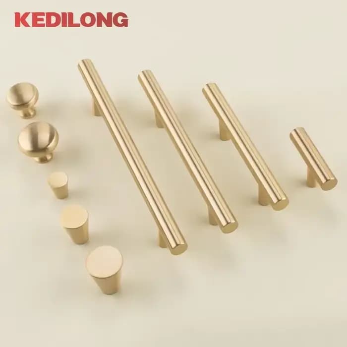 Poignée de meuble KEDLO de style européen minimaliste en laiton massif