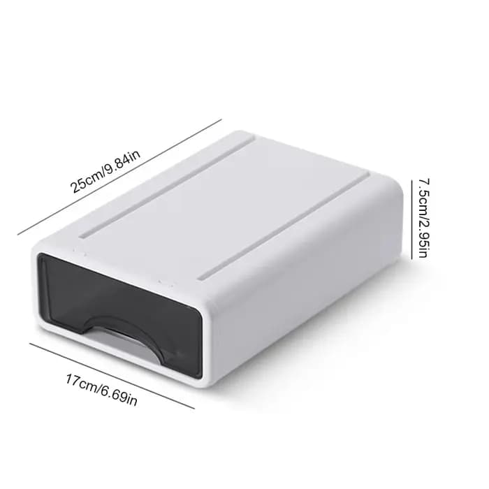 Boîte de rangement en plastique gris pour lettres de bureau, plateau de rangement pour petits articl