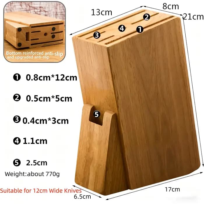 Bloc à couteaux de cuisine créatif en bois – Support de rangement vertical