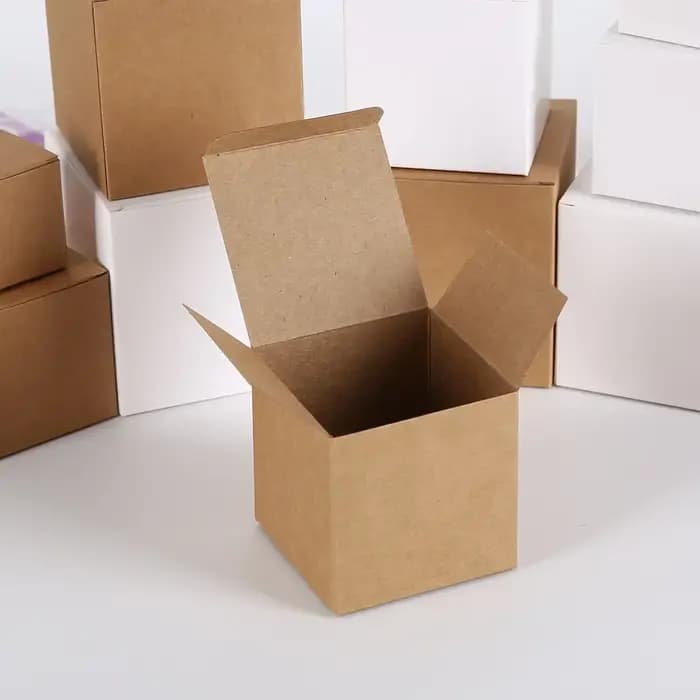 Boîte carrée pliante en papier Kraft, boîte en carton noir et blanc pour emballage de bougies, boîte
