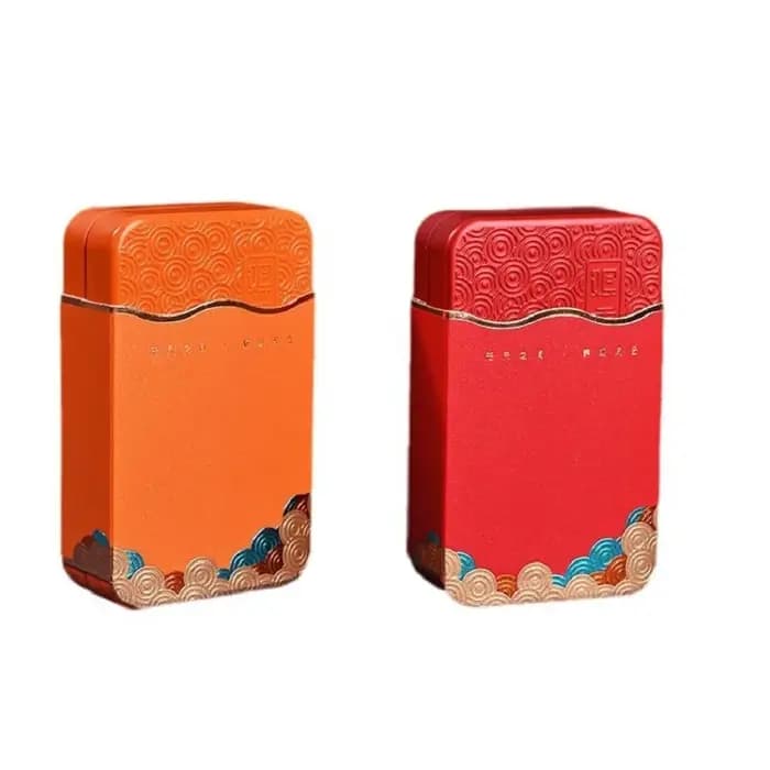Boîte à bonbons de rangement en métal à motif ondulé rectangulaire