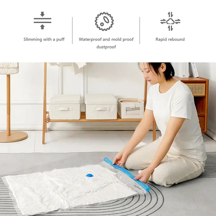 Sacs sous vide réutilisables, 4 pièces, transparents, pliables, compressés, gain de place, pour vête