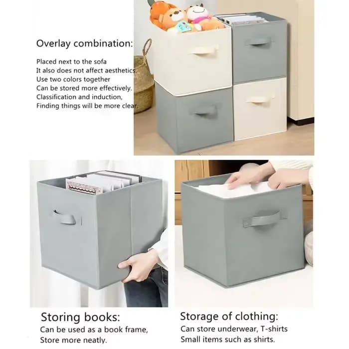 Boîte de rangement pliable en tissu non tissé Cube