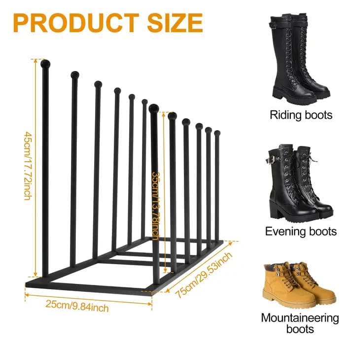 Support multifonctionnel pour botte en métal T1, rangement pour botte parfaite pour la maison