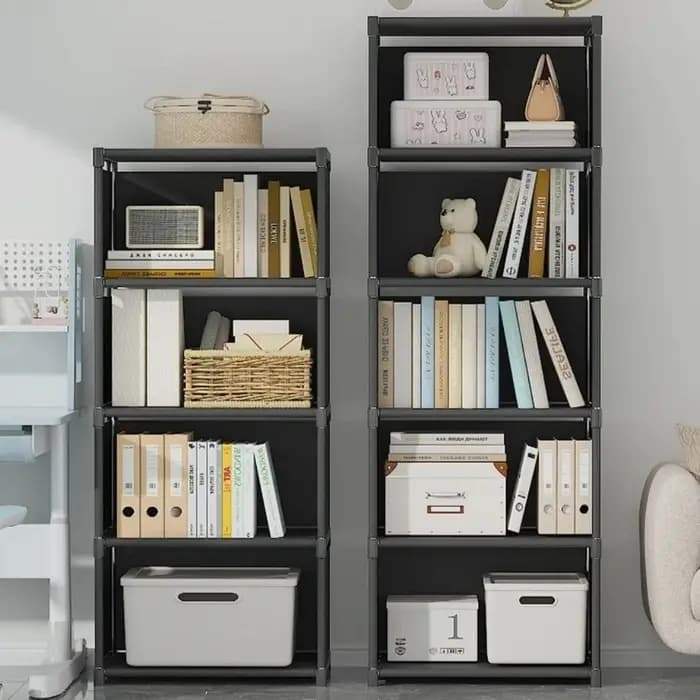 Étagère à livres à 5/6 niveaux, portable, grande capacité, organisateur de rangement pour articles divers, support multifonctionnel, organisateur de rangement en cubes durable