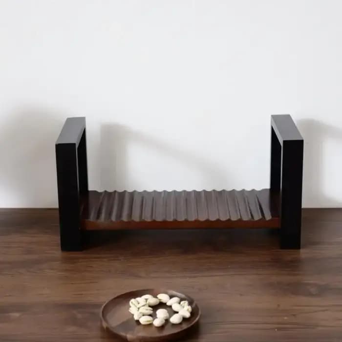 Étagère pour disques vinyles en bois avec Base rainurée