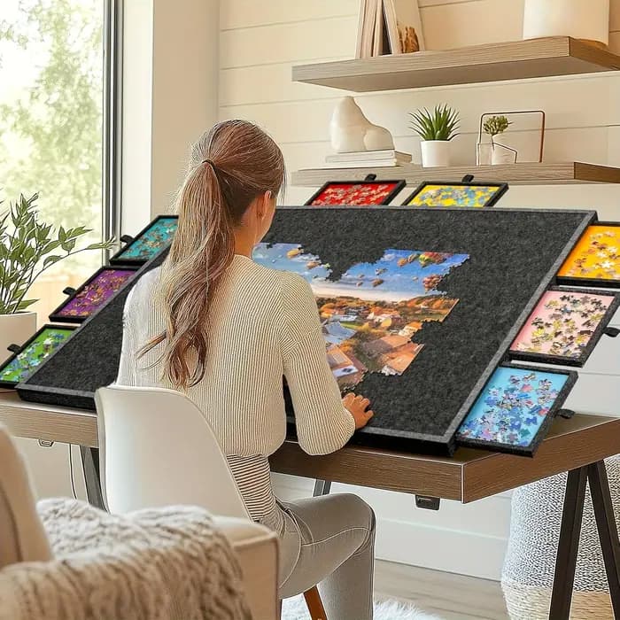 1 ensemble de Table de rangement pour Puzzle peu encombrant