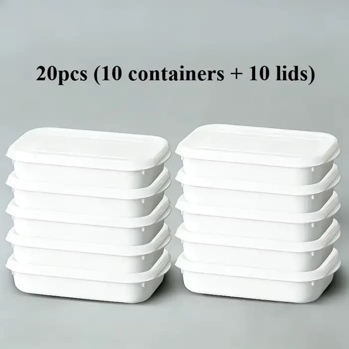 20 pièces (10 contenants + 10 couvercles) Boîtes alimentaires hermétiques de 350 ml, organisateurs d
