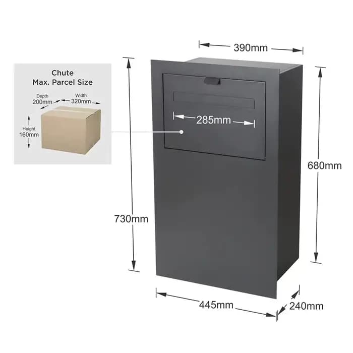 Y Armoire de courrier intégrée extérieure, sac messager domestique, boîte de livraison d'emballage.