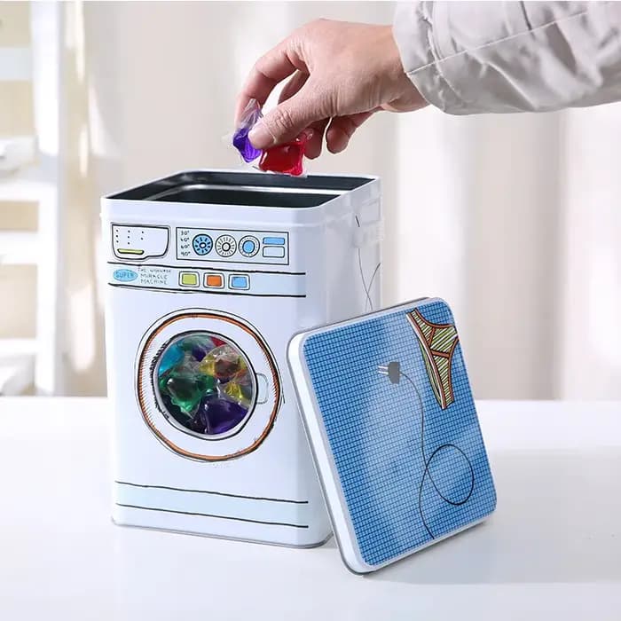 Seau de rangement pour détergent à lessive domestique avec couvercle