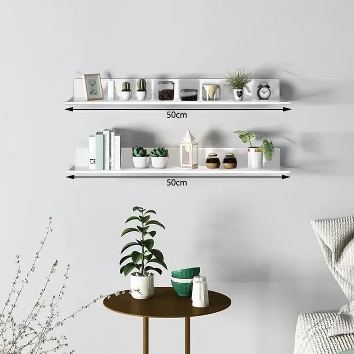 Étagères murales de décoration de chambre à coucher, sans perçage, salle de bain, bureau, salon, étagères flottantes en métal, stockage monocouche, livres de plantes