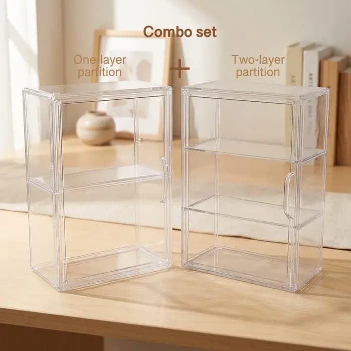 Boîte de rangement transparente avec compartiments