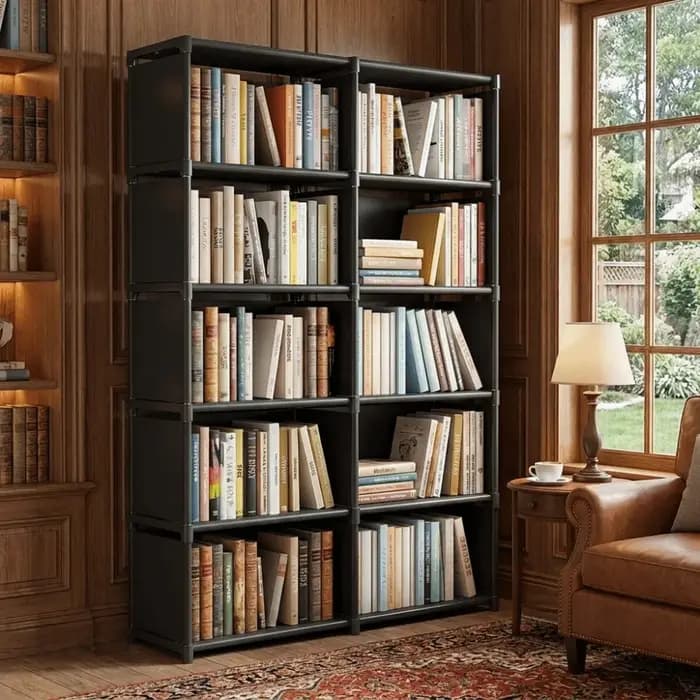 Étagère à livres à 5/6 niveaux, portable, grande capacité, organisateur de rangement pour articles divers, support multifonctionnel, organisateur de rangement en cubes durable