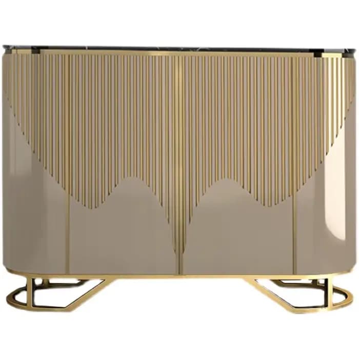 Armoires de salon de luxe étroites or classique français