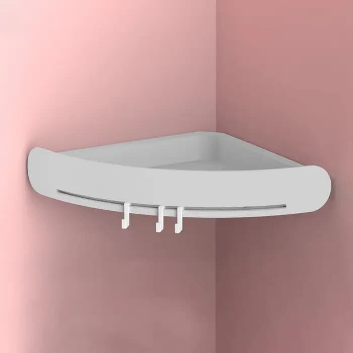 Étagère d'angle murale en plastique pour salle de bain