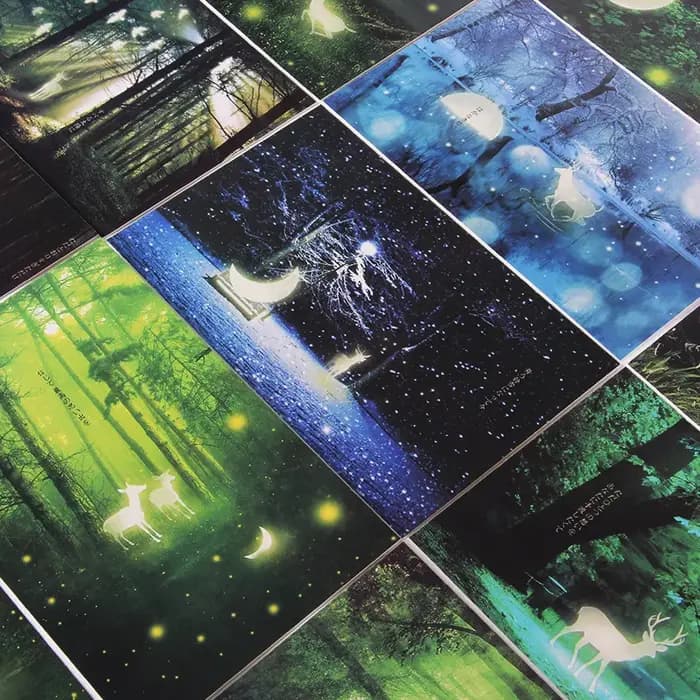 30 feuilles de carte postale lumineuse créative