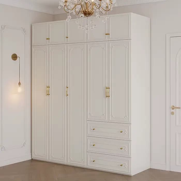 Dressing chambre armoires multifonctions étagères en bois grands