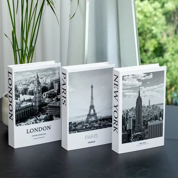 Boîte de rangement de luxe en forme de faux livre