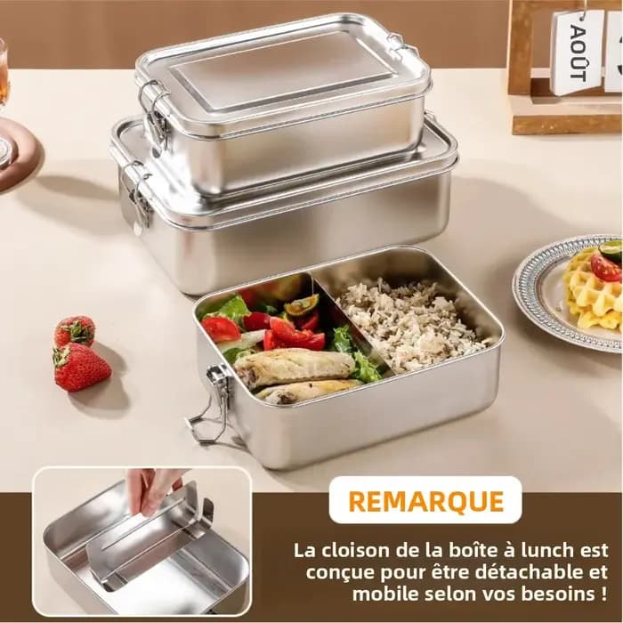 Boîte à lunch en acier inoxydable pour enfants et adultes