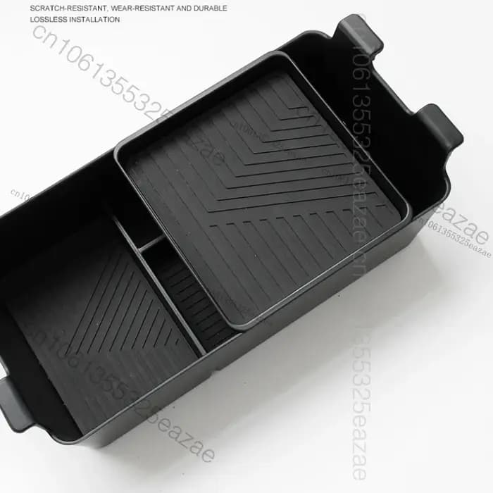 Pour organisateur de console centrale Volkswagen Teramont PRO 2025 – Boîte de rangement double couche pour accoudoir (ajustement personnalisé)