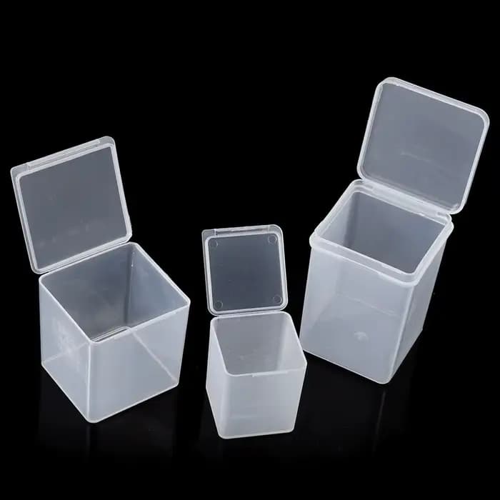 3TANSmall-Boîte de rangement carrée transparente en plastique