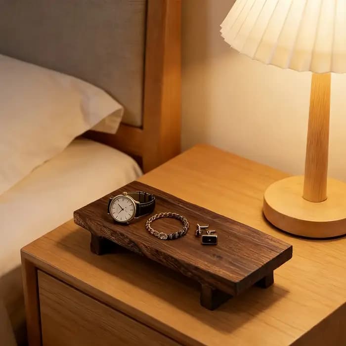 Plateau décoratif en bois vintage