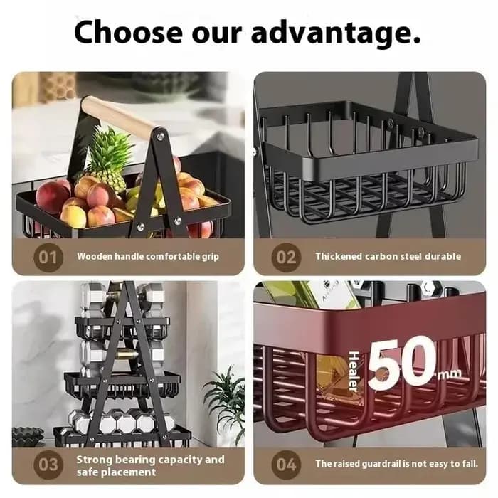 Support de cuisine pour fruits et légumes bleus