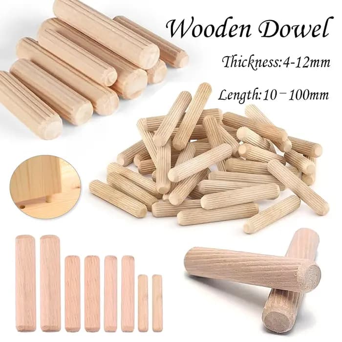 100/50pcs cheville en bois armoire tiroir rainure ronde
