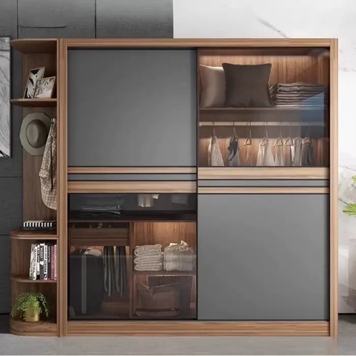 Armoire nordique portes d'armoire coulissantes chambre placards ouverts armoires