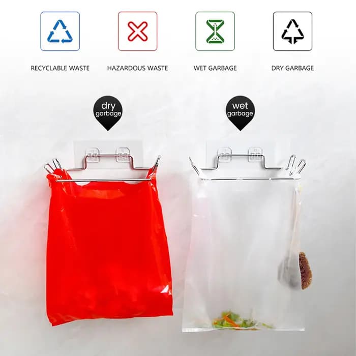 Porte-sacs à ordures en acier inoxydable T1