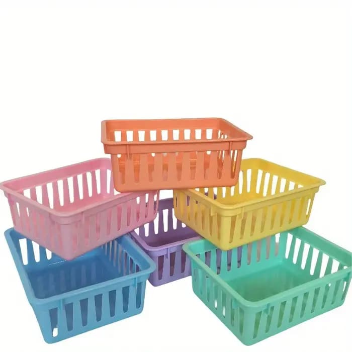 Lot de 6 boîtes de rangement carrées multifonctionnelles en plastique