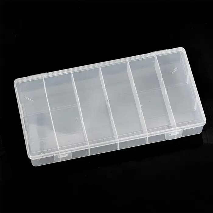 Boîte de rangement à 6 compartiments, boîte de rangement de bijoux en plastique, adaptée aux cils, f