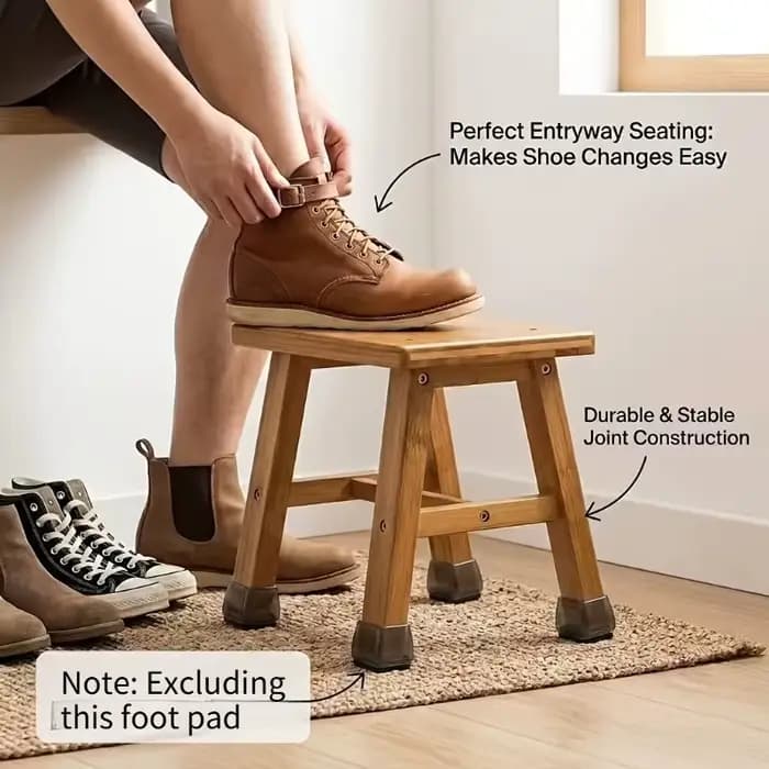 Banc à chaussures minimaliste en bois massif – Tabouret de rangement multifonctionnel pour entrée