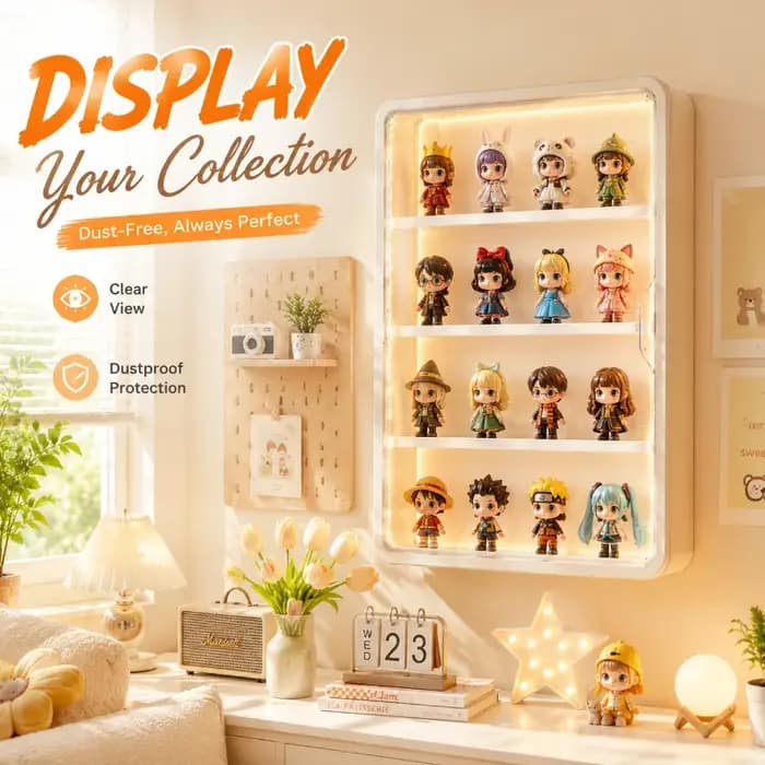 Armoire de rangement murale blanche anti-poussière à 4 niveaux