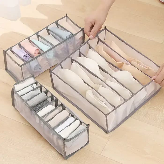 Lot de 3 boîtes de rangement pour placard