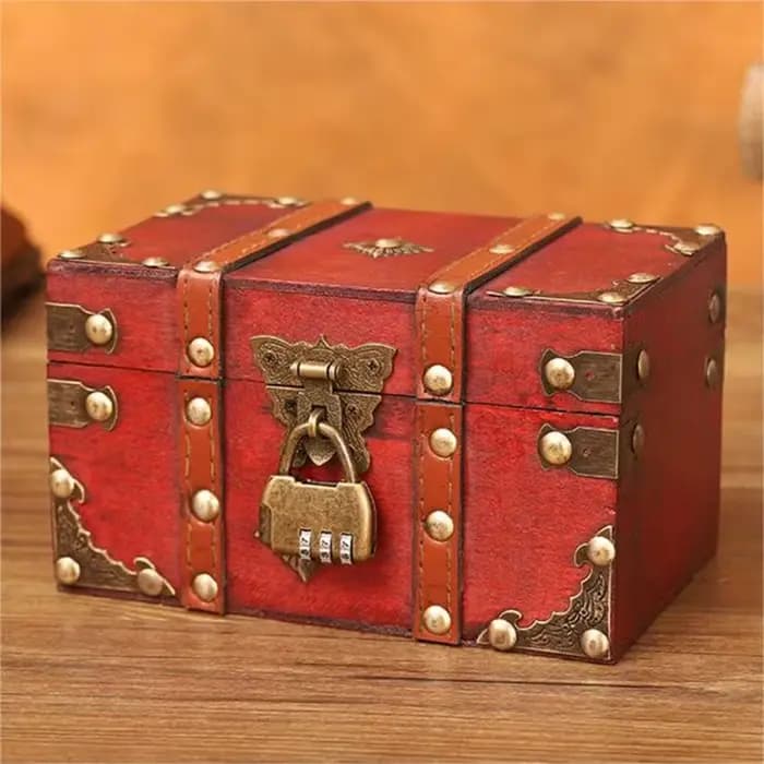 Boîte d'accessoires vintage créative avec serrure à documents en bronze