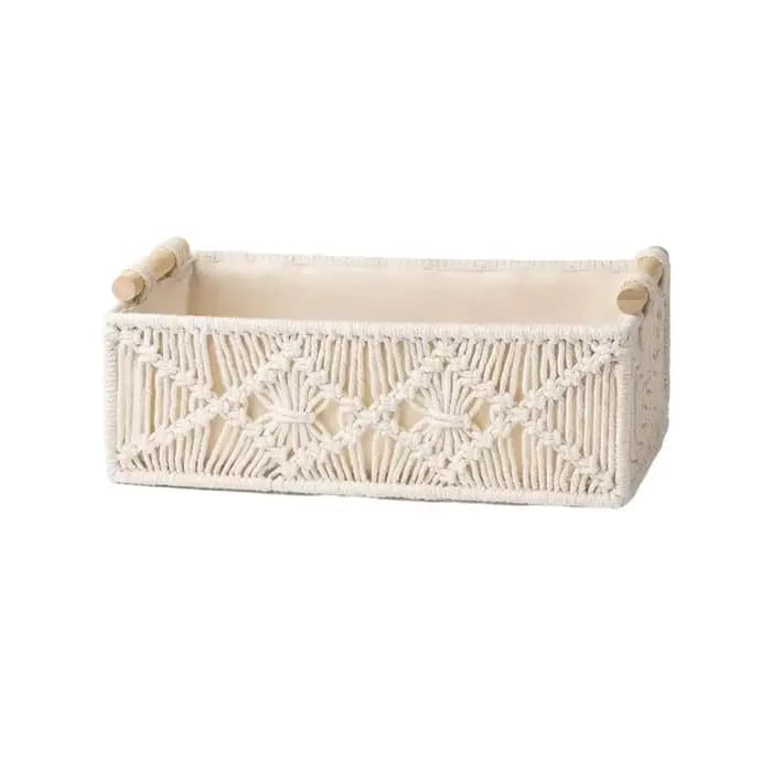 Boîte de rangement avec poignées en bois