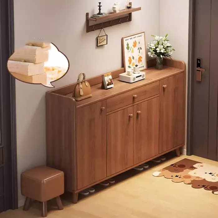 Meuble à chaussures d'entrée, armoire de rangement antique intégrée, petite étagère à chaussures pour porche, casier d'intérieur mural